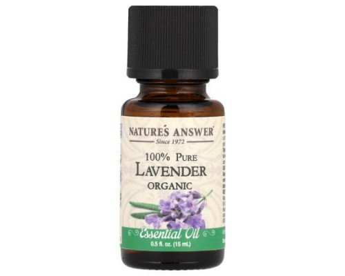 Nature's Answer, 100% Pure Organic Essential Oil, Lavender, 0.5 fl oz (15 ml)