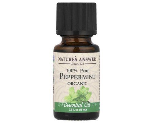 Nature's Answer, 100% Pure Organic Essential Oil, Peppermint, 0.5 fl oz (15 ml)