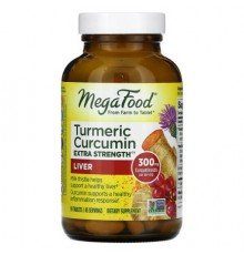 MegaFood, Turmeric Curcumin, Extra Strength, Liver, 90 Tablets