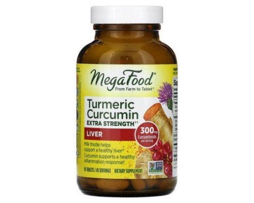 MegaFood, Turmeric Curcumin, Extra Strength, Liver, 90 Tablets