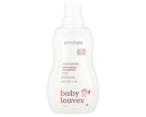 ATTITUDE, Baby Leaves™, Fabric Softener, Unscented, 40 Loads, 33.8 fl oz (1 L)