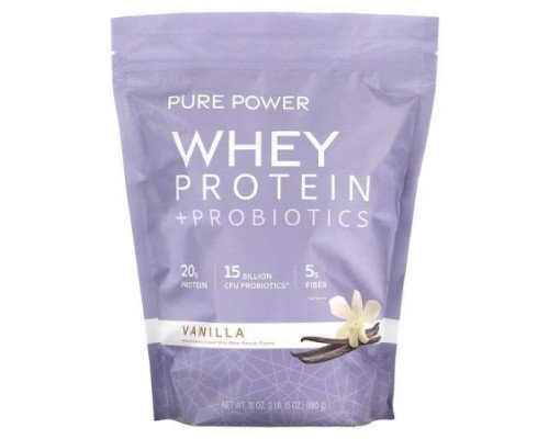 Dr. Mercola, Pure Power, Whey Protein + Probiotics, Vanilla, 1 lb 15 oz (880 g)
