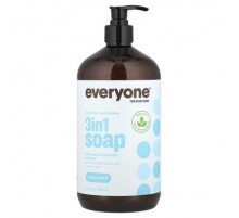 Everyone, 3 in 1 Soap, Body Wash, Bubble Bath, Shampoo, Unscented, 32 fl oz (946 ml)