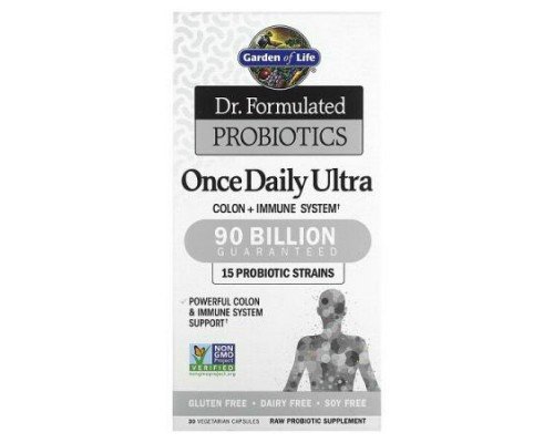 Garden of Life, Dr. Formulated Probiotics, Once Daily Ultra, 90 Billion, 30 Vegetarian Capsules