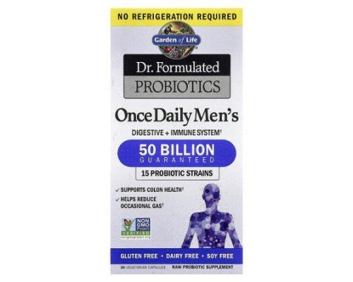 Garden of Life, Dr. Formulated Probiotics, Once Daily Men's, 50 Billion, 30 Vegetarian Capsules