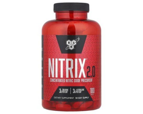 BSN, Nitrix® 2.0, Concentrated Nitric Oxide Precursor, 180 Tablets
