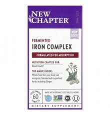 New Chapter, Fermented Iron Complex, 60 Vegetarian Tablets