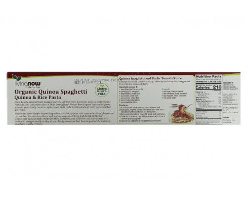 NOW Foods, Living NOW, Organic Quinoa Spaghetti, 8 oz (227 g)