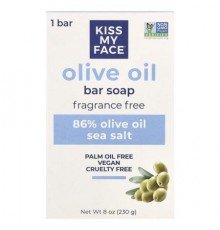 Kiss My Face, Olive Oil Bar Soap, Fragrance Free, 8 oz (230 g)