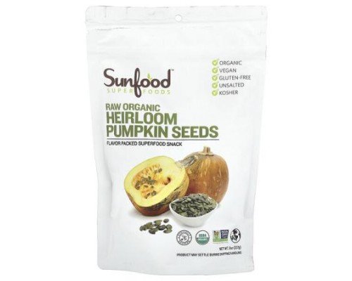 Sunfood, Raw Organic Heirloom Pumpkin Seeds, 8 oz (227 g)