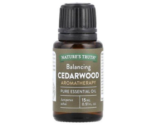 Nature's Truth, Pure Essential Oil, Balancing Cedarwood, 0.51 fl oz (15 ml)