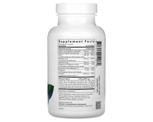 Michael's Health, Sugar Metabolism Factors, 180 Vegetarian Tablets
