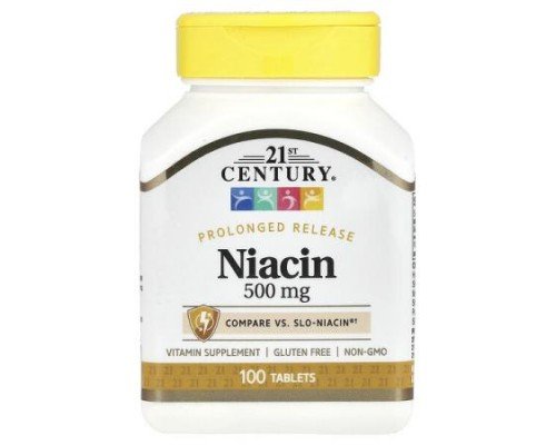 21st Century, Prolonged Release Niacin, 500 mg, 100 Tablets