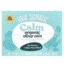 Four Sigmatic, Calm, Organic Elixir Mix With Reishi Mushroom & Tulsi, Caffeine Free, 20 Packets, 0.1 oz (3 g) Each