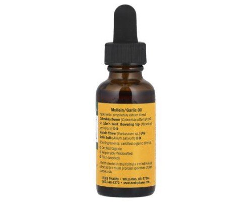 Herb Pharm, Kids, Mullein Garlic Oil, 1 fl oz (30 ml)
