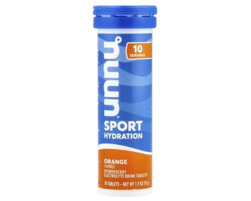 Nuun, Sport Hydration, Effervescent Electrolyte Drink Tablets, Orange, 10 Tablets