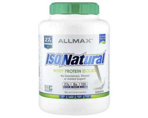 ALLMAX, ISONatural™, Pure Whey Protein Isolate, Unflavored, 5 lbs (2.27 kg)