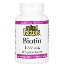 Natural Factors, Biotin, 1,000 mcg, 90 Vegetarian Capsules