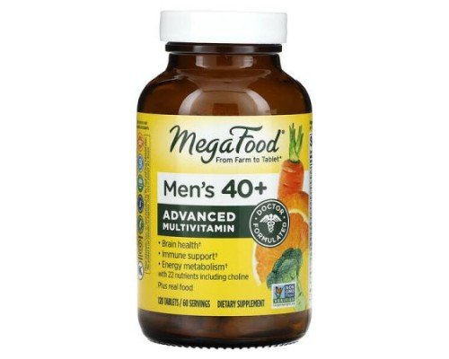 MegaFood, Men's 40+, Advanced Multivitamin, 120 Tablets