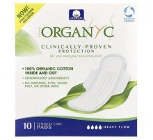 Organyc, Organic Cotton Pads, Heavy Flow, 10 Pads