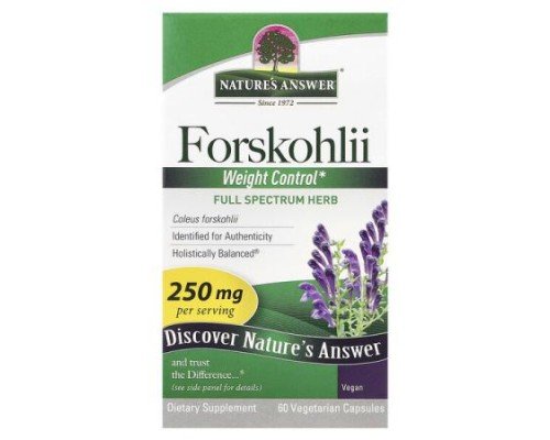 Nature's Answer, Forskohlii, 250 mg, 60 Vegetarian Capsules