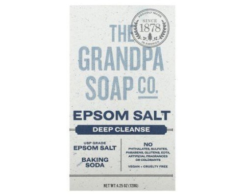 The Grandpa Soap Co., Face & Body Bar Soap, Epsom Salt, 4.25 oz (120 g)