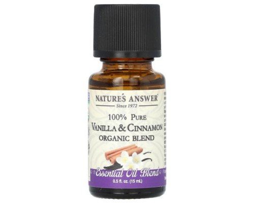 Nature's Answer, 100% Pure Organic Essential Oil Blend, Vanilla & Cinnamon, 0.5 fl oz (15 ml)