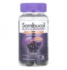 Sambucol, Black Elderberry, Advanced Immune Gummies + Vitamin C + Zinc, 30 Gummies