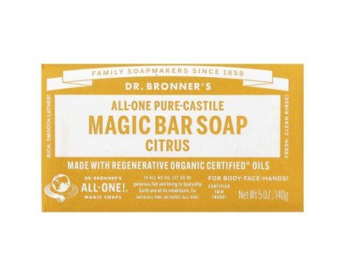 Dr. Bronner's, All-One Pure-Castile Magic Bar Soap, Citrus, 5 oz (140 g)