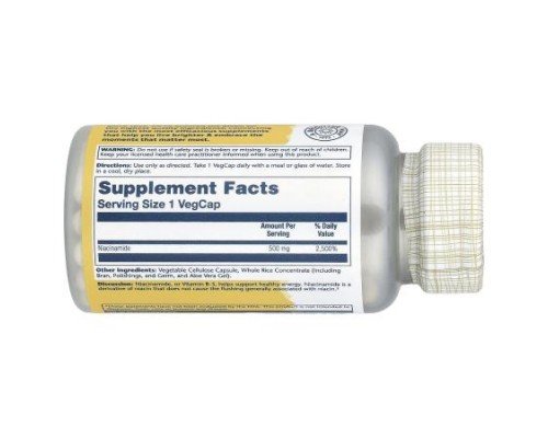 Solaray, Niacinamide, 500 mg, 100 VegCaps