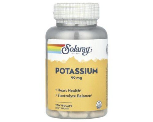 Solaray, Potassium, 99 mg, 200 VegCaps