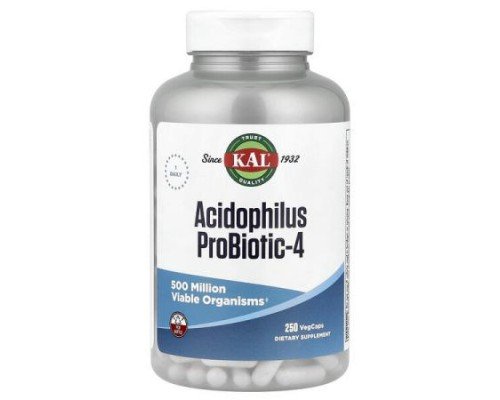 KAL, Acidophilus Probiotic-4, 250 VegCaps