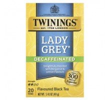 Twinings, Flavored Black Tea, Lady Grey, Decaffeinated, 20 Tea Bags, 1.41 oz (40 g)
