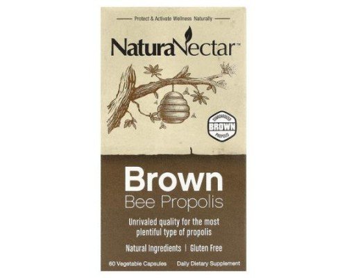 NaturaNectar, Brown Bee Propolis, 60 Vegetable Capsules