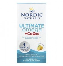 Nordic Naturals, Ultimate Omega® + CoQ10, Lemon, 120 Soft Gels