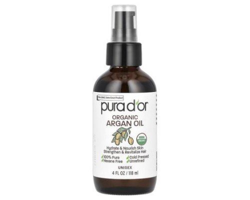Pura D'or, Organic Argan Oil, 4 fl oz (118 ml)