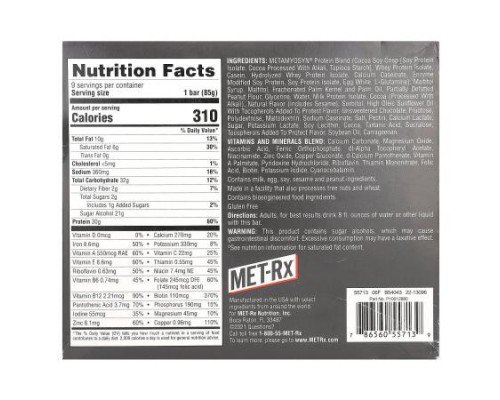 MET-Rx, Protein Plus Bar, Peanut Butter Cup, 9 Bars, 3 oz (85 g) Each