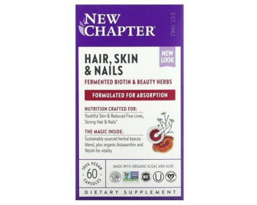 New Chapter, Hair, Skin & Nails, 60 Vegan Capsules