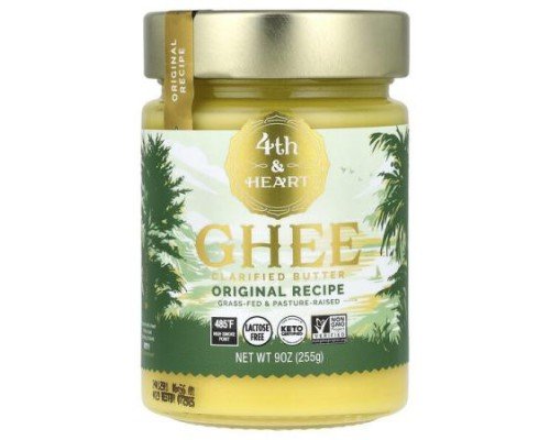 4th & Heart, Ghee Clarified Butter, Grass-Fed, Original Recipe, 9 oz (255 g)
