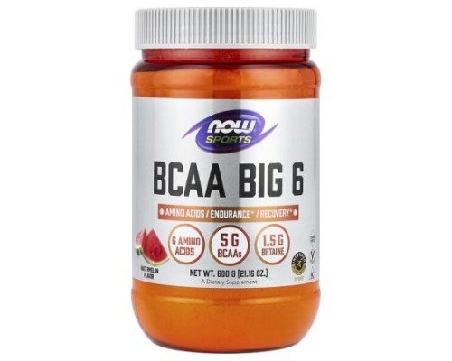 NOW Foods, Sports, BCAA Big 6, Watermelon, 21.16 oz (600 g)