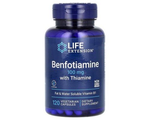 Life Extension, Benfotiamine with Thiamine, 100 mg, 120 Vegetarian Capsules