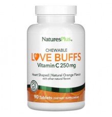 NaturesPlus, Chewable Love Buffs, Vitamin C, Natural Orange , 250 mg, 90 Tablets