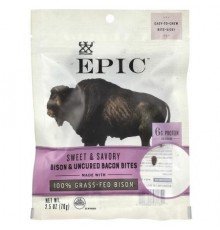 Epic Bar, Bites, Bison & Uncured Bacon, Sweet & Savory, 2.5 oz (70 g)