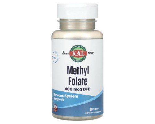 KAL, Methyl Folate, 400 mcg DFE, 90 Tablets