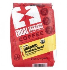 Equal Exchange, Organic Coffee, Breakfast Blend, Ground, Medium & French Roasts, 12 oz (340 g)