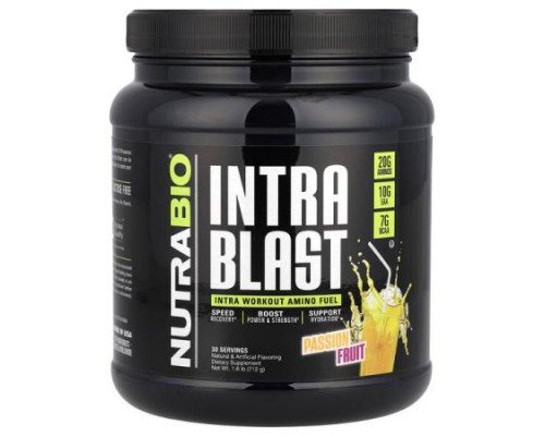NutraBio, Intra Blast, Intra Workout Amino Fuel, Passion Fruit, 1.6 lb (712 g)