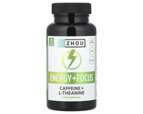 Zhou Nutrition, Energy + Focus, 60 Veggie Capsules