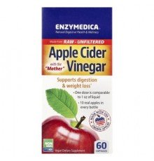 Enzymedica, Apple Cider Vinegar with the Mother, 60 Capsules (355 mg per Capsule)