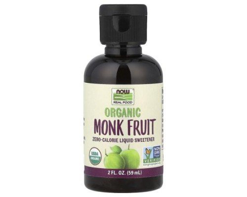 NOW Foods, Real Food, Organic Monk Fruit, Liquid Sweetener, 2 fl oz (59 ml)