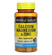Mason Natural, Calcium Magnesium & Zinc, 100 Tablets